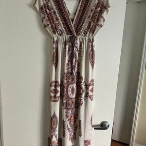 Ladies V neck maxi dress